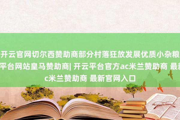 开云官网切尔西赞助商部分村落狂放发展优质小杂粮培植-开云平台网站皇马赞助商| 开云平台官方ac米兰赞助商 最新官网入口