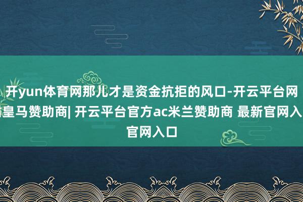 开yun体育网那儿才是资金抗拒的风口-开云平台网站皇马赞助商| 开云平台官方ac米兰赞助商 最新官网入口